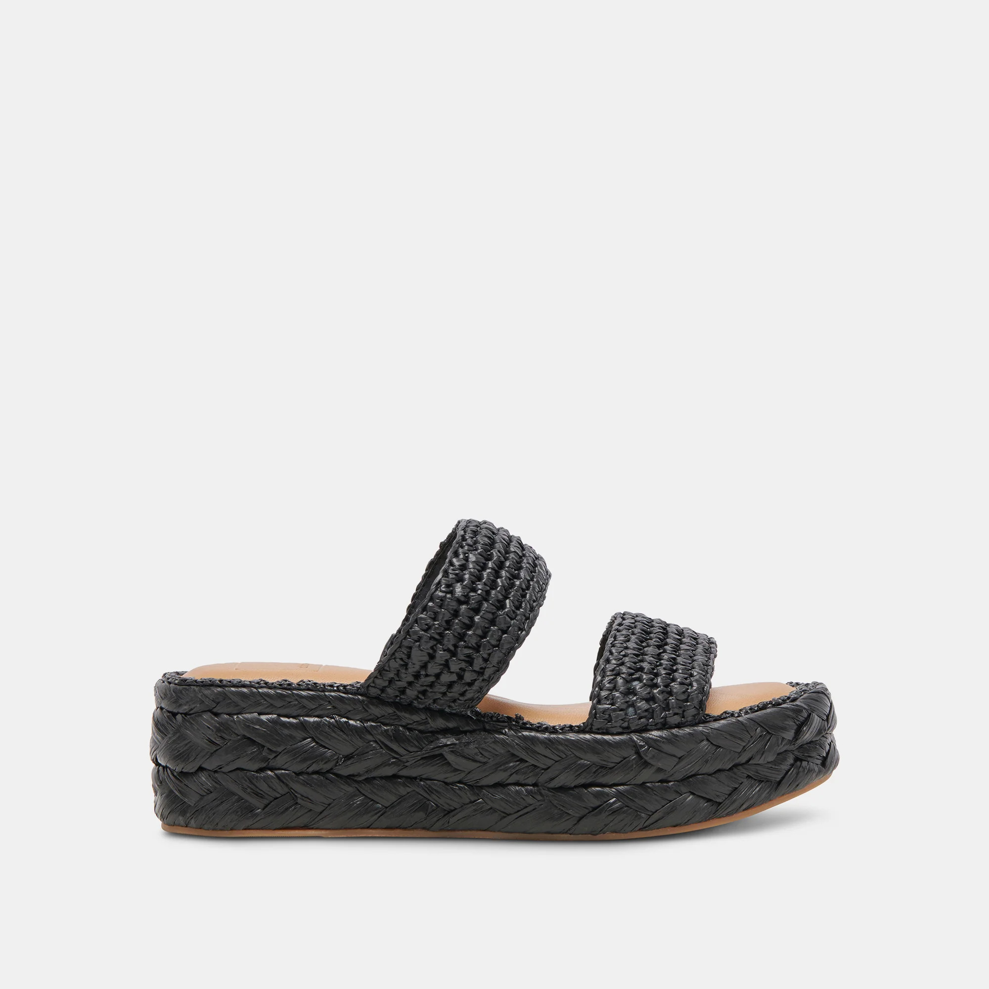 CORLA SANDALS ONYX RAFFIA | DolceVita.com