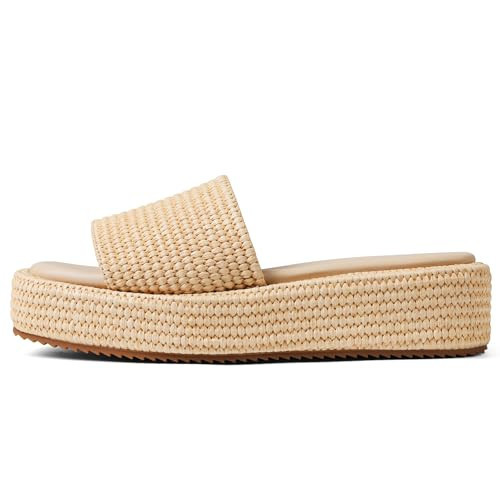 EQAUDES Platform Sandals for Women 2025 Beach Espadrilles - Wedge, Raffia, Cute, Summer, Open Toe, Flatform Slides, Vacation, Dress Shoes | Amazon (US)