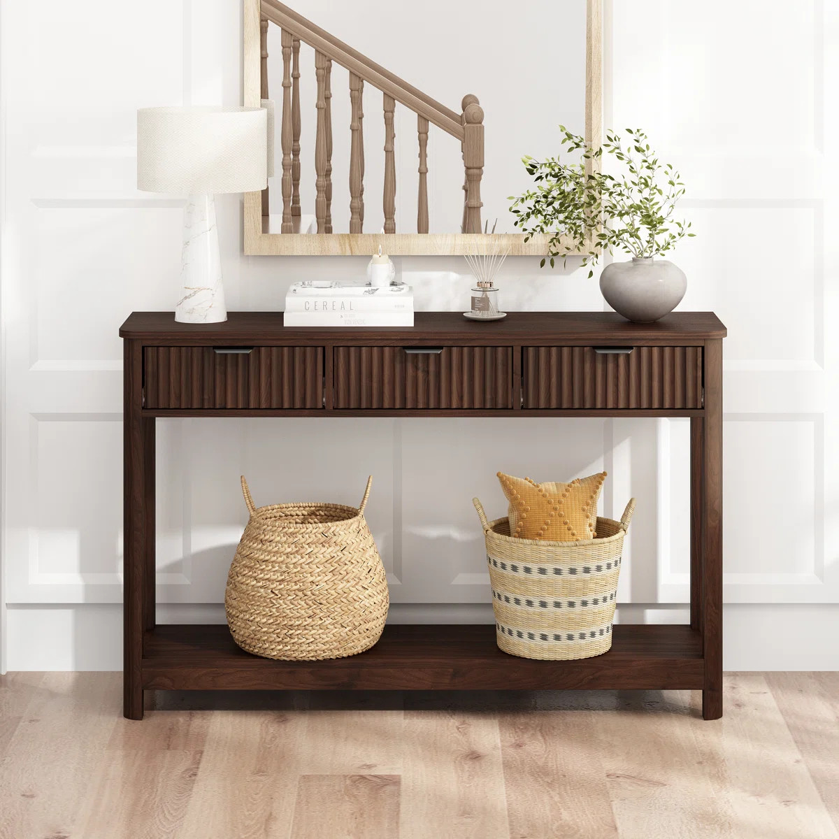Denise 47.2" Console Table with 3 Fluted Drawers | Wayfair North America