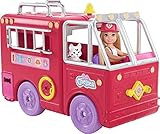 Amazon.com: Barbie Chelsea Fire Truck Playset, Chelsea Doll (6 inch), Fold Out Firetruck, 15+ Sto... | Amazon (US)