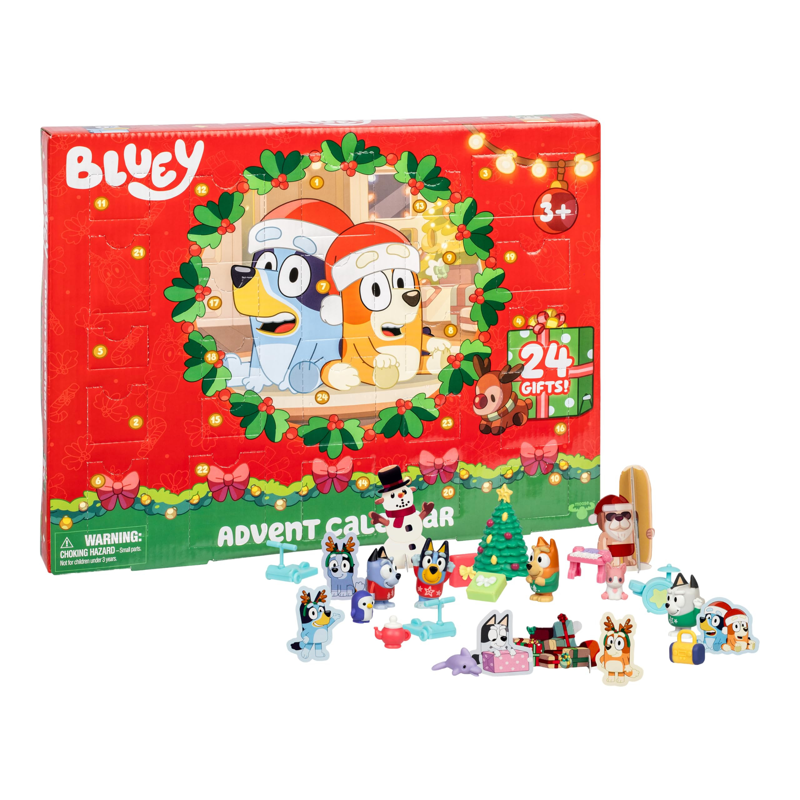 Bluey Mini Figures 2025 Christmas Advent Calendar, 24-Day Christmas Calendar Countdown with Festi... | Amazon (US)