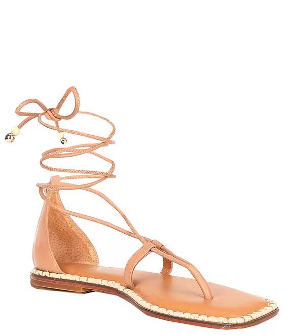 x The Nat Note Alhambra Leather Ankle Wrap Thong Sandals | Dillard's