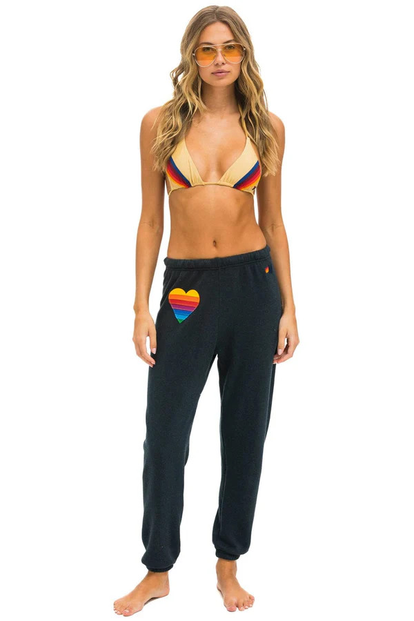 RAINBOW HEART STITCH SWEATPANTS - CHARCOAL | Aviator Nation