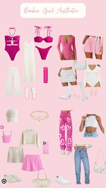 Barbie Girl Aesthetic 💕
Pink, sets, barbie, jeans, bathing suits, summer, spring, skirts, body suits, jewelry, sandles, sneakers, clean girl, boss babe, girly, boots, purse 

#LTKstyletip #LTKsalealert #LTKbeauty