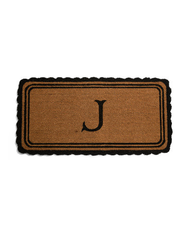 1.5x3 Scalloped Monogram Doormat | TJ Maxx