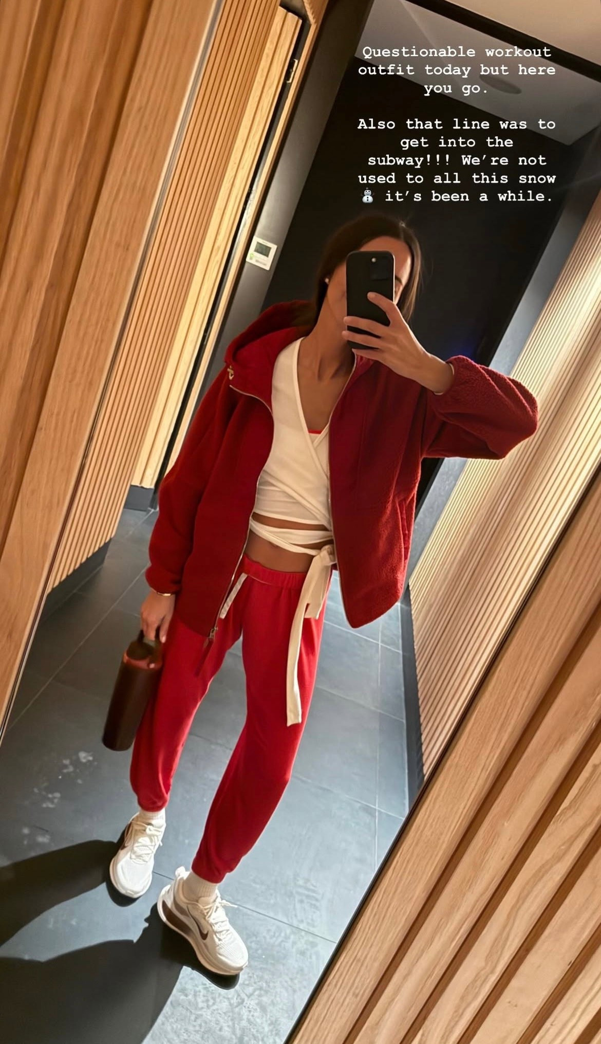 Red & white workout look! ❤️