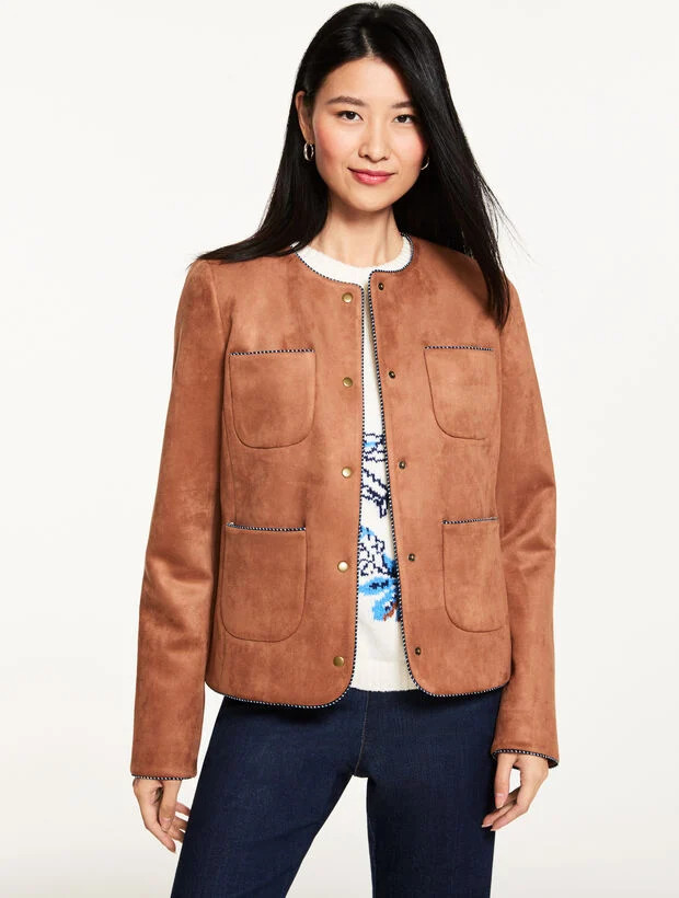 Faux Suede Jacket | Talbots