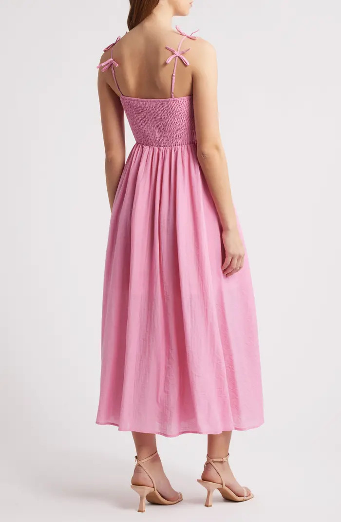 Bow Detail Cutout Midi Dress | Nordstrom