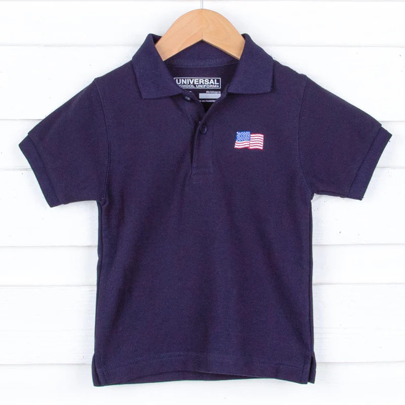 Flag Short Sleeve Polo Shirt | Classic Whimsy