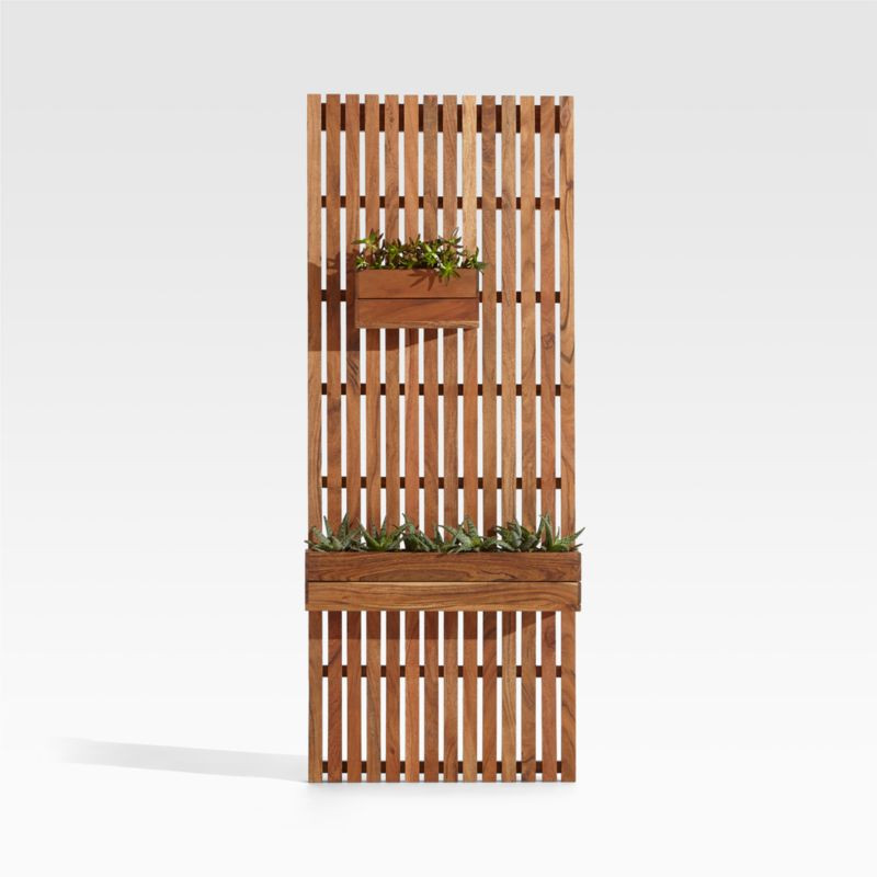 Batten Acacia Wood Wall Planter Racks and Boxes | Crate & Barrel | Crate & Barrel