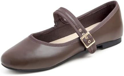 FEVERSOLE Women's Soft Cushion Extra Padded Comfort Round Toe Mary Jane Metal Buckle Fashion Ball... | Amazon (US)