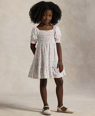 Toddler and Little Girls Floral Smocked Jersey Dress | Macy's