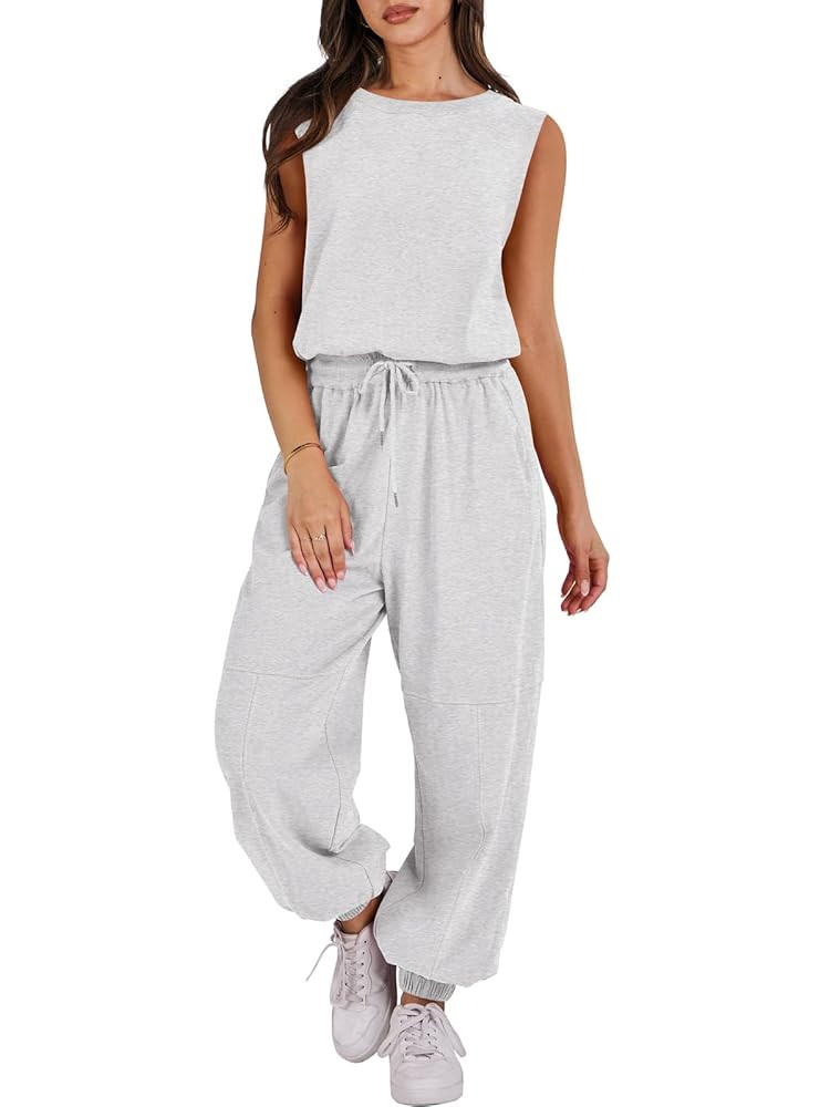 ANRABESS Jumpsuits for Women Casual Summer Sleeveless 2025 Romper One Piece Outfit Active Workout... | Amazon (US)