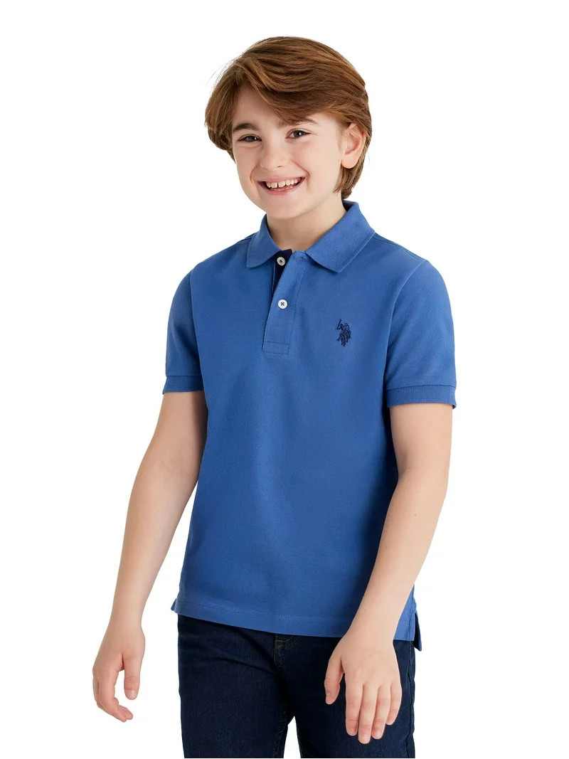 U.S. Polo Assn. Boys Short Sleeve Pique Polo Shirt, Sizes 4-18 | Walmart (US)