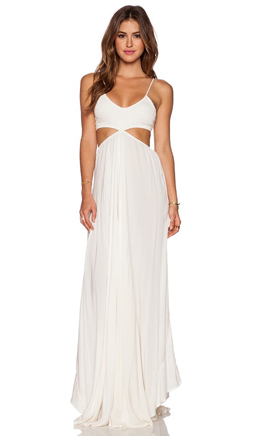 Innocence Cutaway Maxi Dress in White | Revolve Clothing (Global)