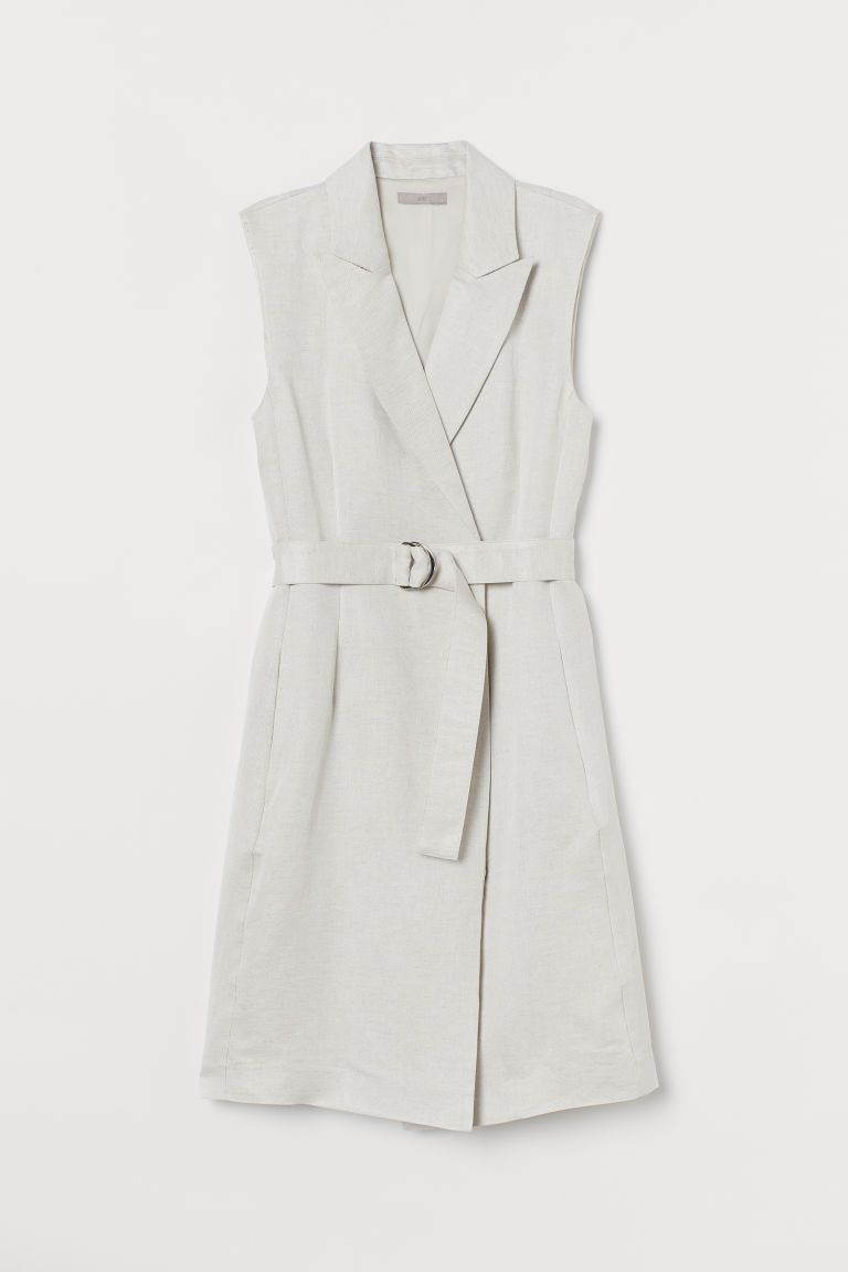 H & M - Linen-blend Dress - Beige | H&M (US)