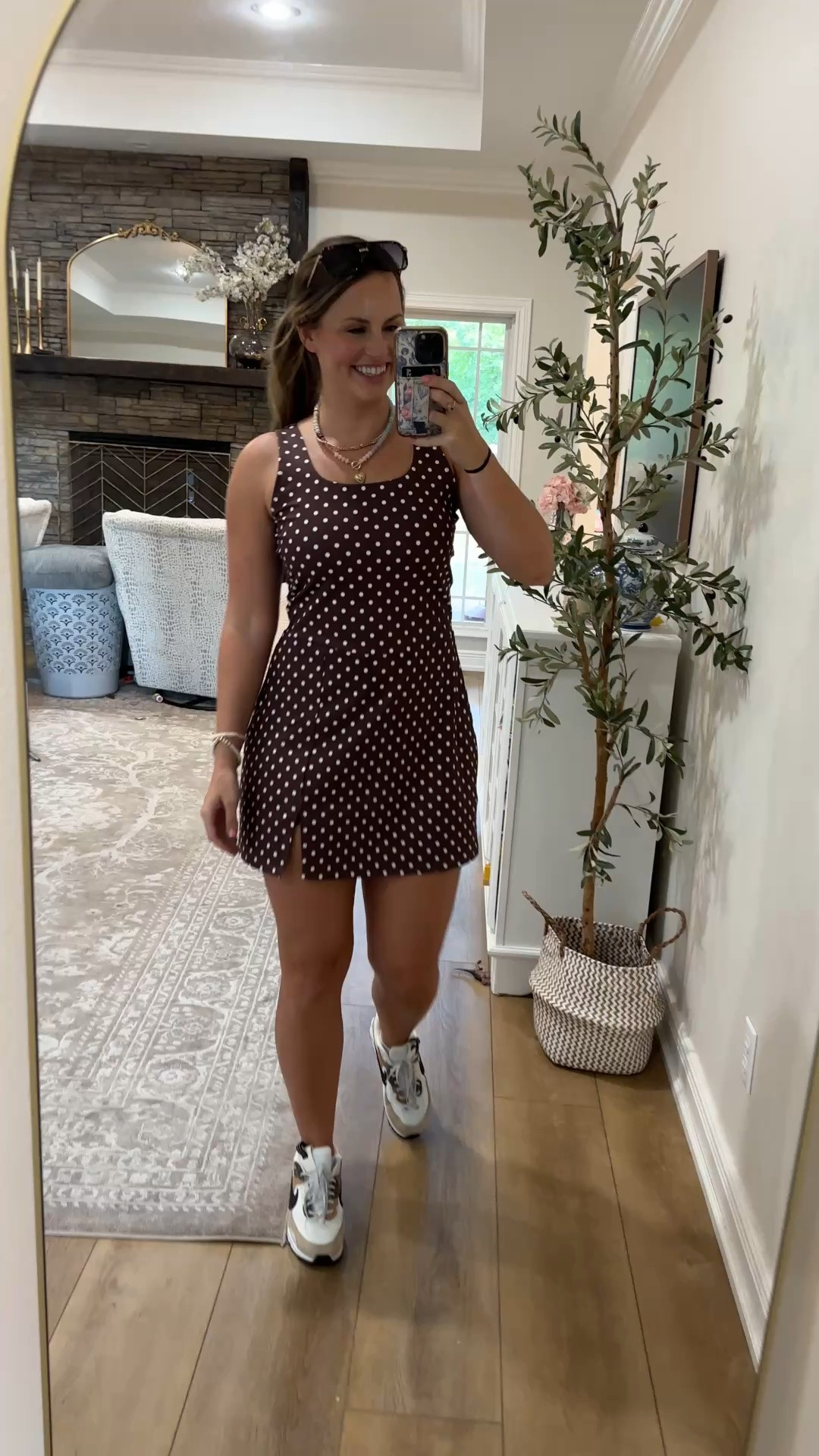 Two trends in loving for fall: Chocolate brown and polkadots!!! 🤎 

Love this new active dress I found on Amazon that has both. 💫 wearing a size M & love the fit & style with the built in biker shorts & pockets on both sides. The straps are wide enough to wear a normal bra with it!

It’s a great athletic dress option if you need a dress for tennis/pickleball, sports season, busy mom life, you name it! I wore it to a bday party today to beat this heat! 🥵 What do you think? Would you wear this?!

#LTKxWalmart #LTKNYFW #LTKootd