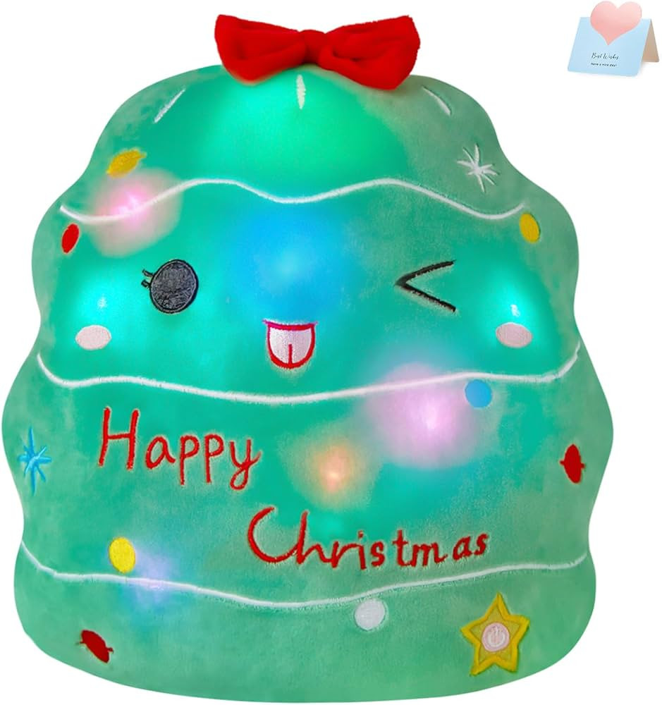 Glow Guards 12" Light Up Christmas Tree Plush Pillow Soft Christmas Tree Plushie 2024 Christmas P... | Amazon (US)