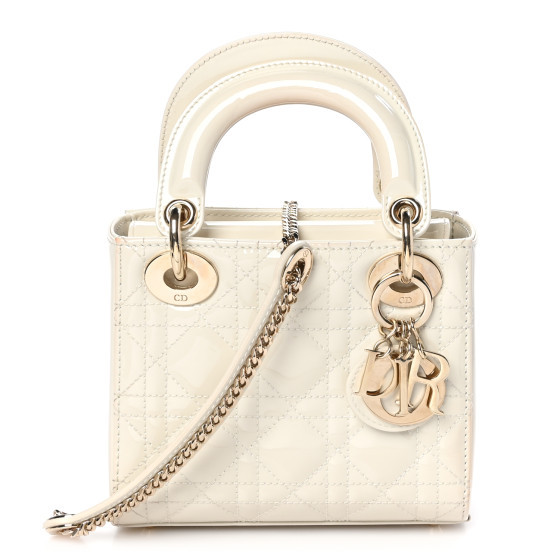 Patent Cannage Mini Lady Dior Latte | FASHIONPHILE (US)
