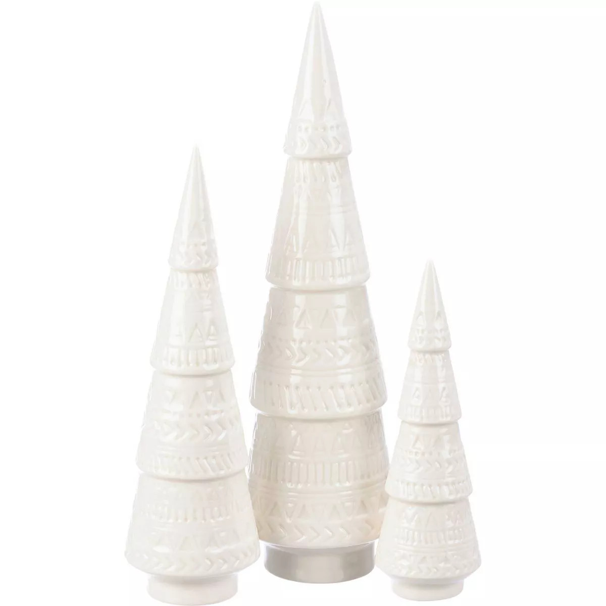 Primitives By Kathy 12.0 Inch Winter Ceramic Tree Set Elegant Debossed Designs Tree Sculptures | Target