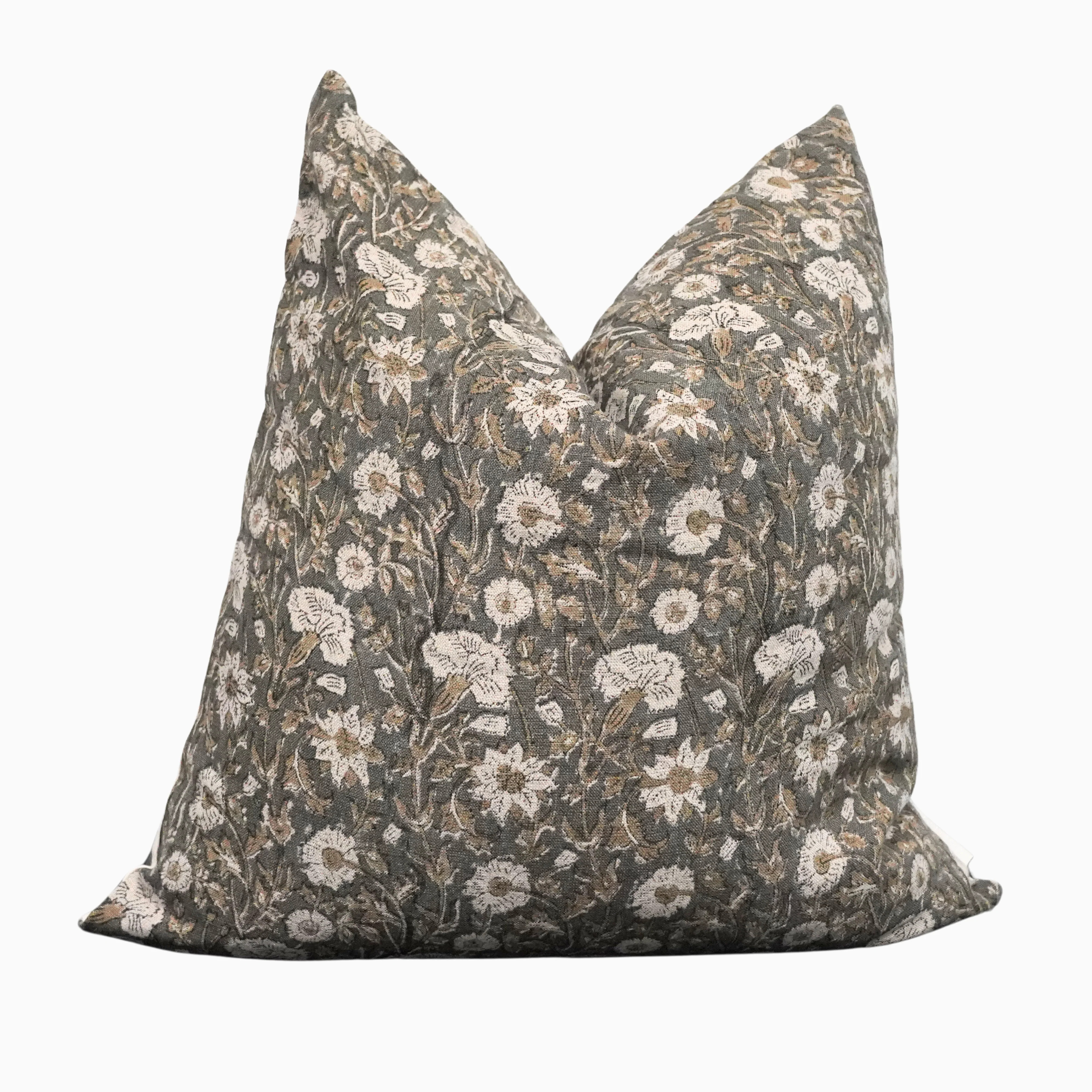 Lagos - Indian Hand Block Linen Pillow Cover | Ruffled Thread