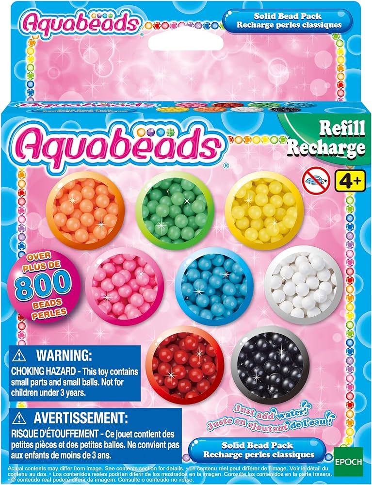 Aquabeads Solid Bead Pack - Create Endless Creations with Refill of Over 800 Beads! | Amazon (US)