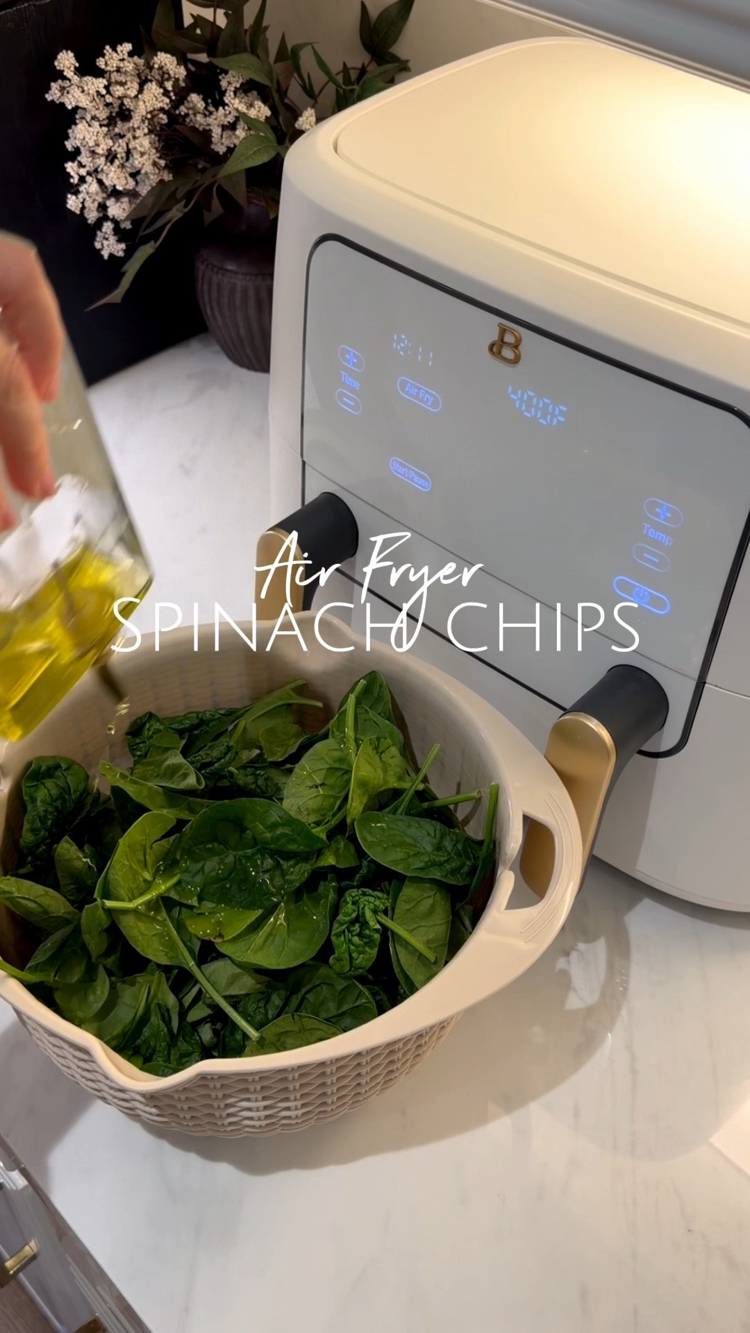 And just like that, the kids are eating spinach! 

This is such an easy crispy snack. Coat spinach in olive oil, sprinkle with salt and air fry for 5 minutes.

I did three batches for one bag of spinach to keep the layers thin for a crispy crunch. While I’m prepping I preheated air fryer and then fried at 400 for 5 minutes each batch. They come out thin, crispy and are addictive!

Air fryer
Easy recipe
Snacks

#LTKfoodie