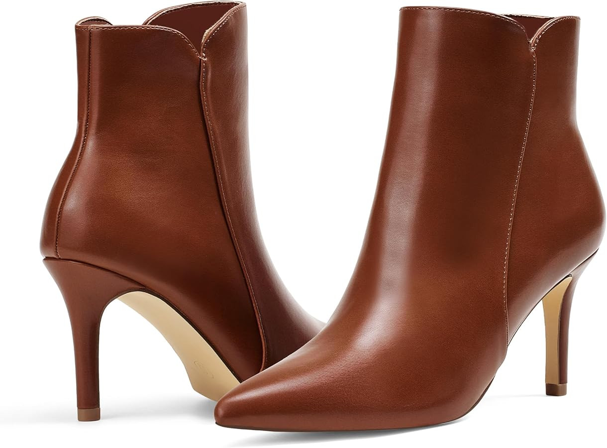 Elisabet Tang Women Chic Heeled Ankle Boots,Sexy Pointed Toe with 3 Inch High Heel Fashion Stylis... | Amazon (US)