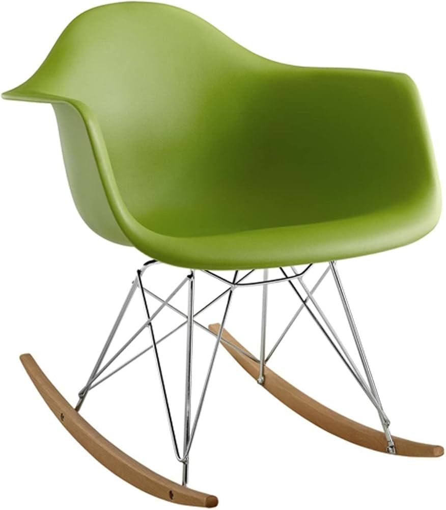 Atoll 26" Mid-Century Plastic Rocker Arm Chair in Green | Amazon (US)