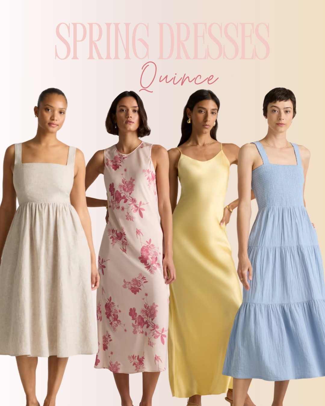 These Quince spring dresses are perfect for a light and feminine wardrobe refresh. From classic linen midi dresses and breezy smocked cotton styles to silky slip dresses and floral prints, each piece brings effortless elegance and comfort. Ideal for vacation, brunch, or spring events, these looks are LTK must-haves for a chic and timeless closet.

#LTKSaleAlert #LTKSeasonal