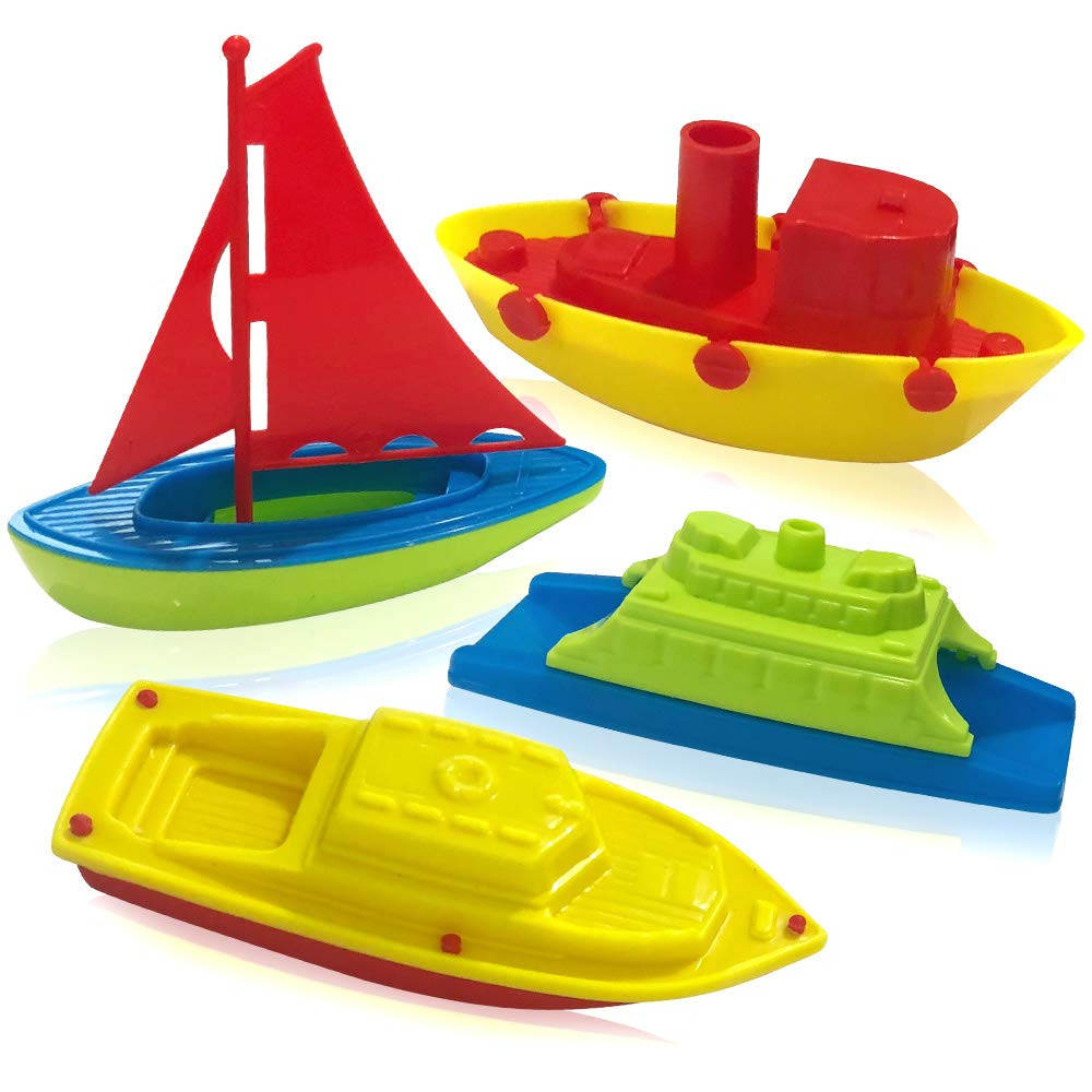 ArtCreativity Toy Boat Bath Toys for Kids & Toddlers, Set of 4, Kids Pool Toys for Outdoor Water ... | Amazon (US)