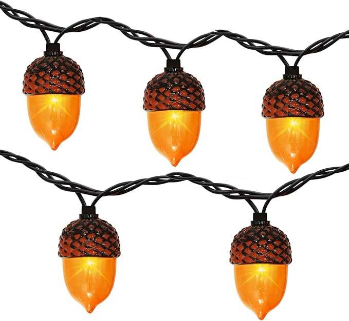 Couah Fall Decor Acorn String Lights, 8.5 FT 3D Acorn Lights with 10 LED Acorn Plug in Fall Strin... | Amazon (US)
