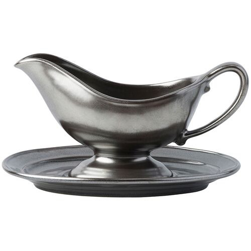 Pewter Sauce Boat/ Stand | One Kings Lane