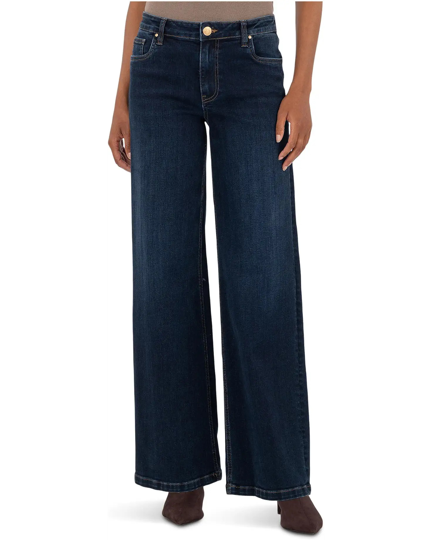Women's KUT from the Kloth Jeans High-rise Wide Leg Clean Hem In Attributable | Zappos.com