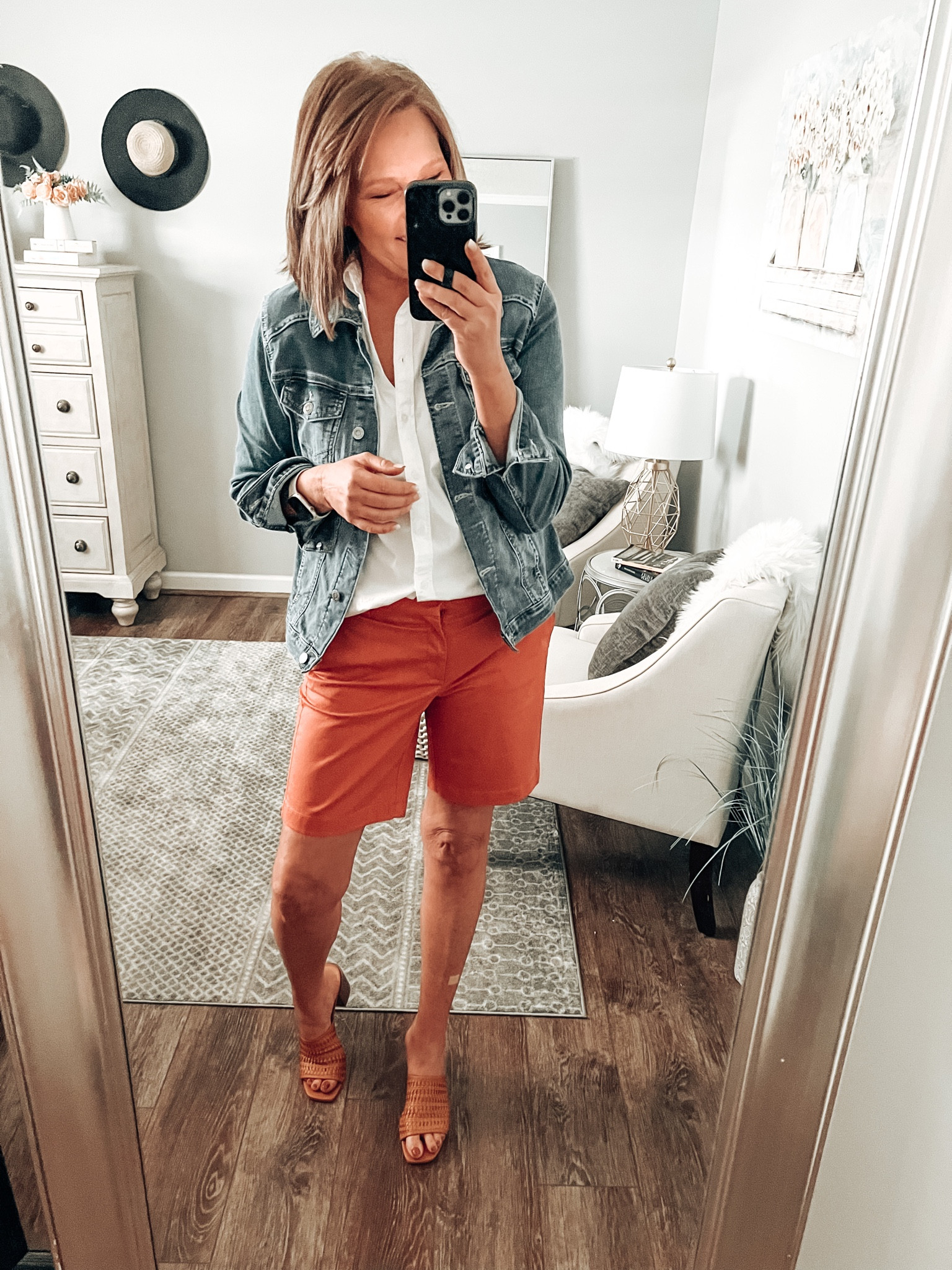 The Frankie Bermuda shorts from J.Crew Factory are on sale! More colors and lengths available denim jackets, button down shirt, Time and Tru heels sandals 

Weekend outfit, casual date night, sale. Walmart outfits, spring outfit, shorts, tops, jackets, fashion over 40

#LTKsalealert #LTKunder50 #LTKshoecrush