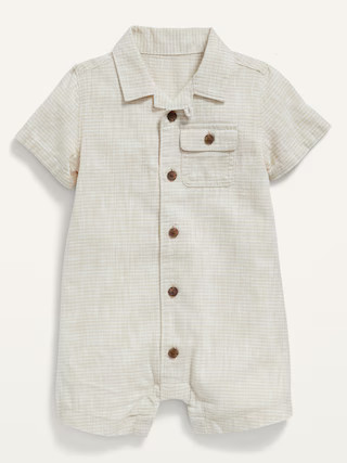 Unisex Short-Sleeve Shortalls for Baby | Old Navy (US)