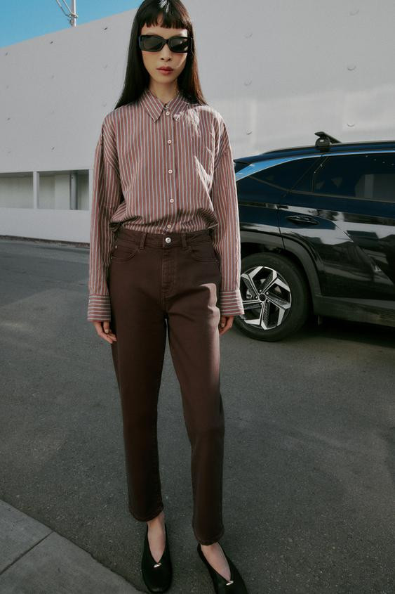 Z.01 MOM FIT HIGH-RISE JEANS | Zara US