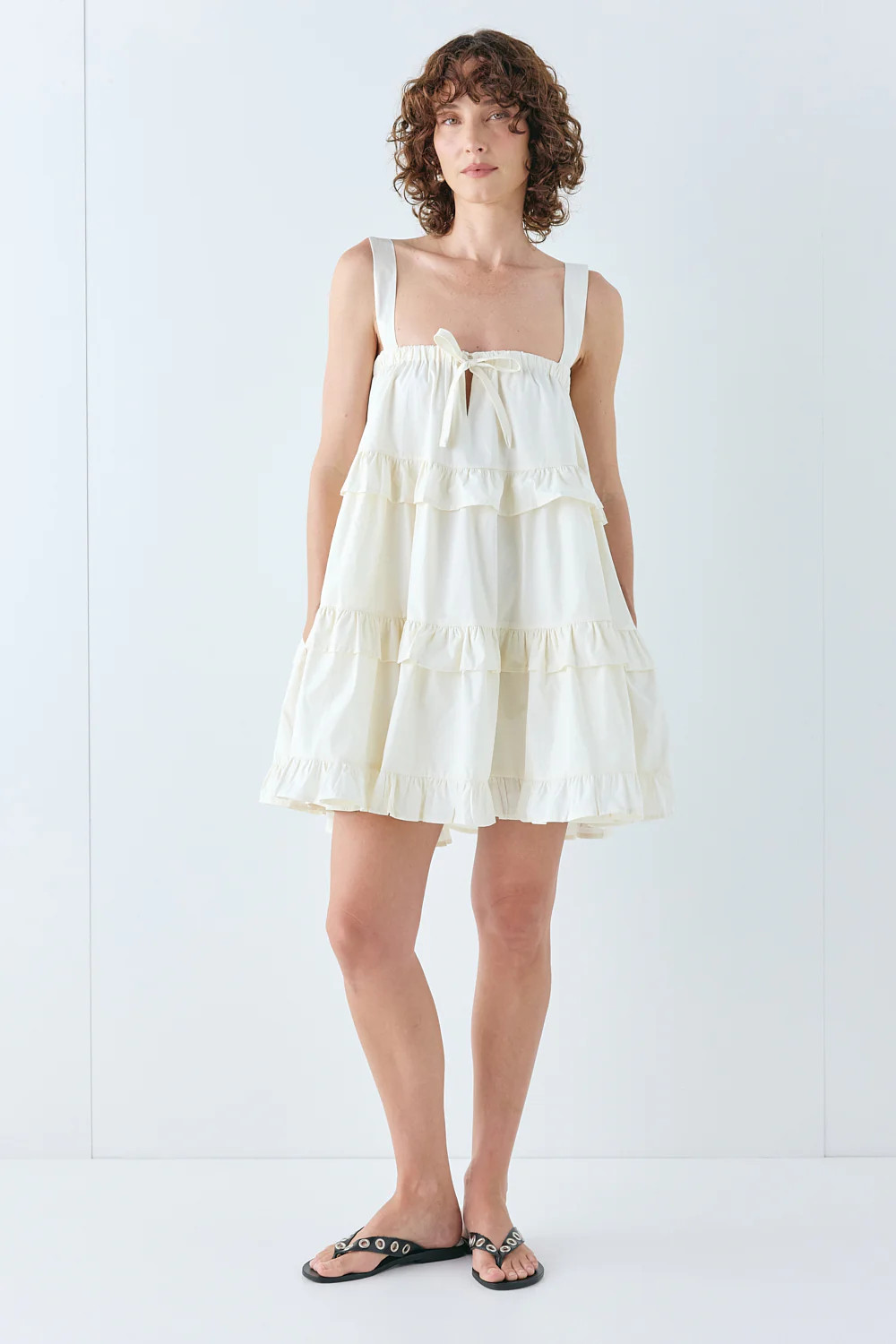 Lila Mini Dress Cream | VRG Grl