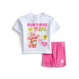 Care Bears Baby Girls Graphic Tee and Bike Shorts Set, 2 Piece, Sizes 0/3M-6/9M | Walmart (US)