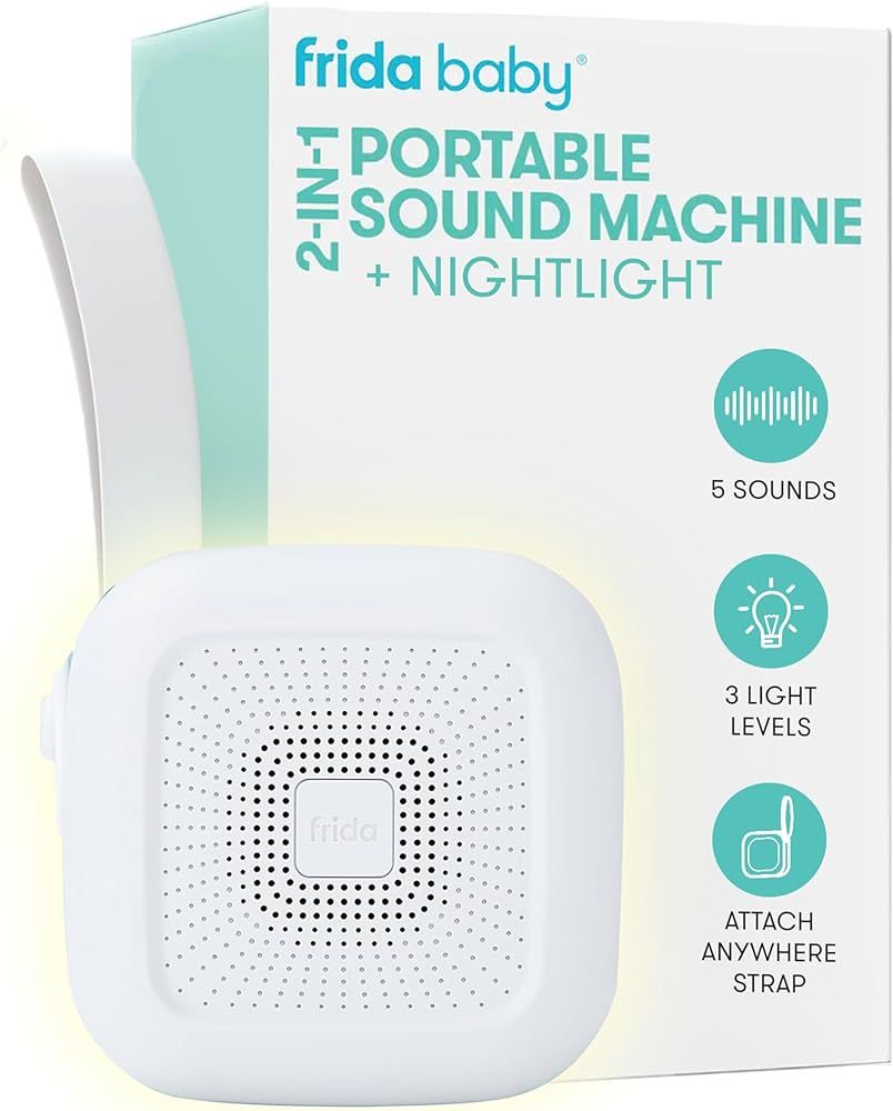 Frida Baby 2-in-1 Portable Sound Machine for Baby + Nightlight, White Noise Sound Machine with 5 ... | Amazon (US)