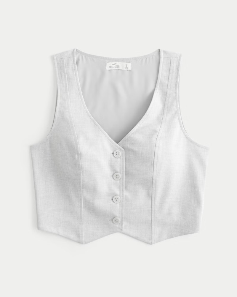 V-Neck Button-Through Vest | Hollister (US)