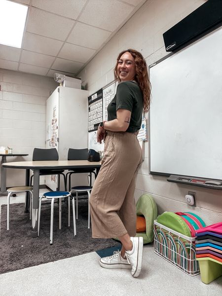 Teacher outfit, teacher style, teacher fashion, spring work outfit, casual work outfit, comfortable work pants, workwear, spring pants, Amazon work clothes 

#LTKworkwear #LTKfindsunder50 #LTKfindsunder100