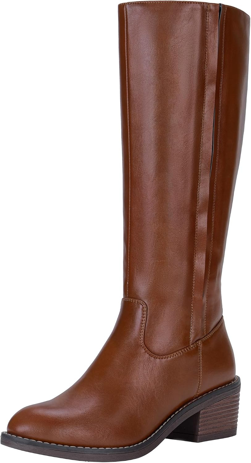 Women's Knee High Tall Faux Leather Boots | Amazon (US)