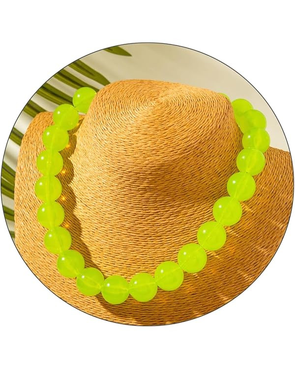 Colorful Chunky Beaded Necklace for Women Acrylic Bead Choker Necklaces Fashion Large Round Beads... | Amazon (US)