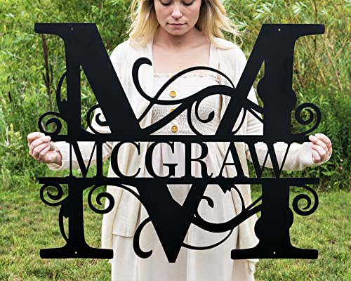 Custom Metal Signs | Metal Name Sign | Metal Wall Art | Split Letter Monogram Wall Decor | Metal ... | Amazon (US)
