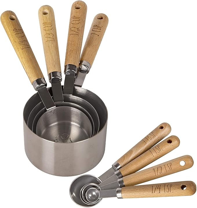 8 Piece Measuring Cups Set and Measuring Spoons Set-Nesting Kitchen Measuring Set, Liquid and Dry... | Amazon (US)