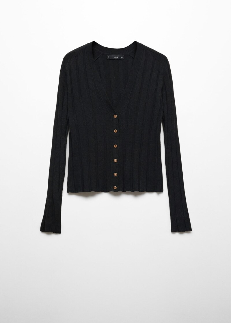 Buttoned ribbed cardigan | MANGO (US)