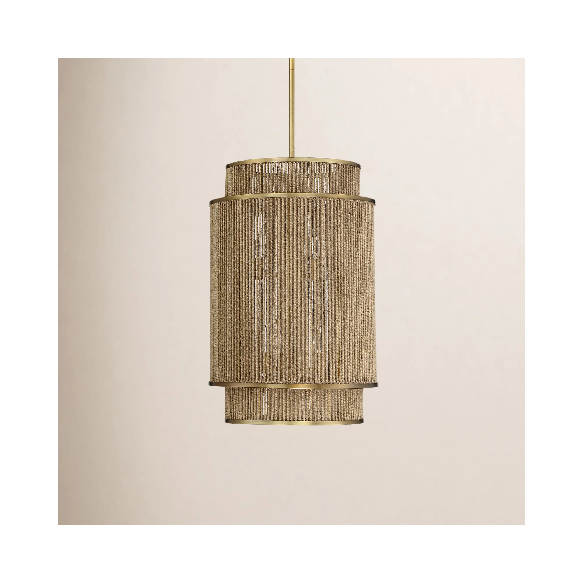 Han 6-Light Chandelier in Warm Brass and Rope | Birch Lane