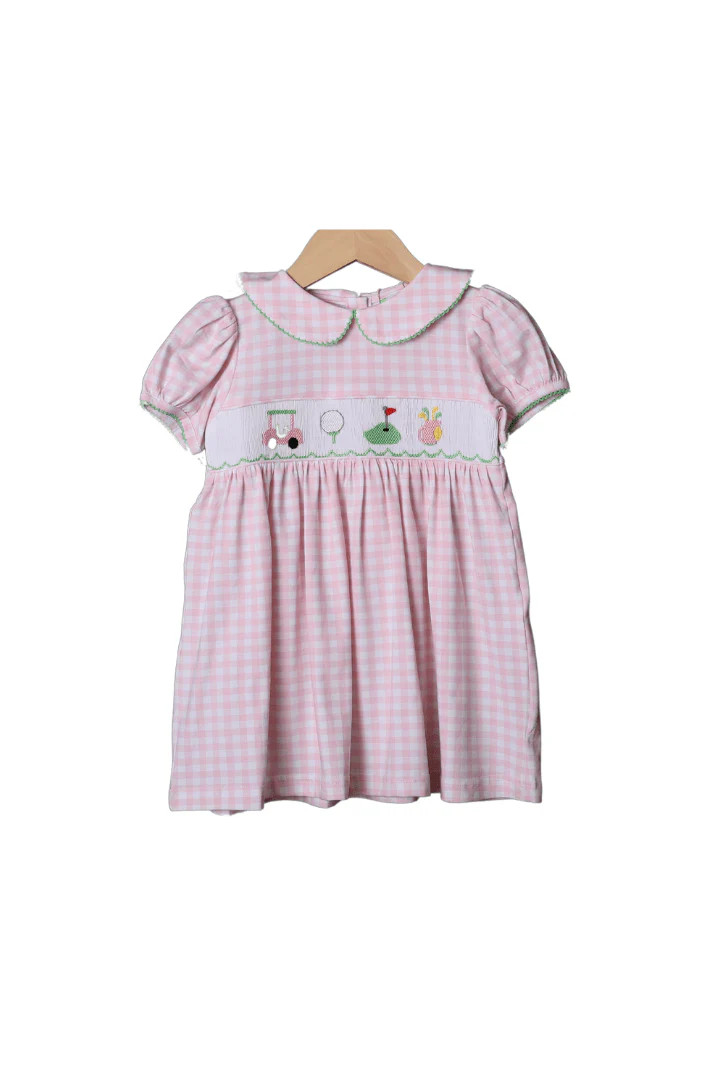 Smocked Pink Gingham Golf Dress | The Smocked Flamingo