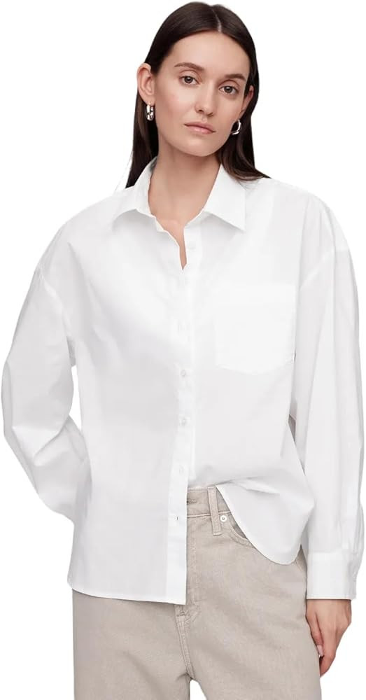 GAP Womens Poplin Big Shirt | Amazon (US)
